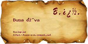 Busa Éva névjegykártya